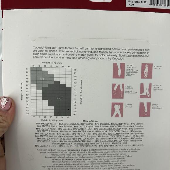 Lot Of 3 Capezio Girls 8-12 Ultra Soft Transition Tights Pink 1916C, Tan, Black - Picture 4 of 9